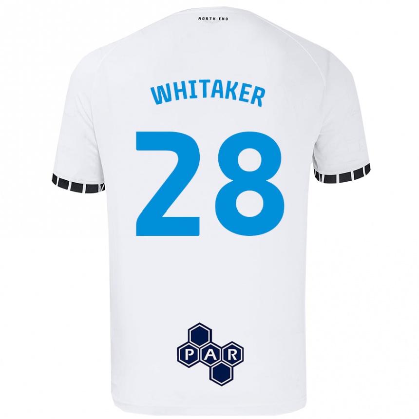 Kinder Fußball Eve Whitaker #28 Weiß Heimtrikot Trikot 2024/25 T-Shirt Luxemburg