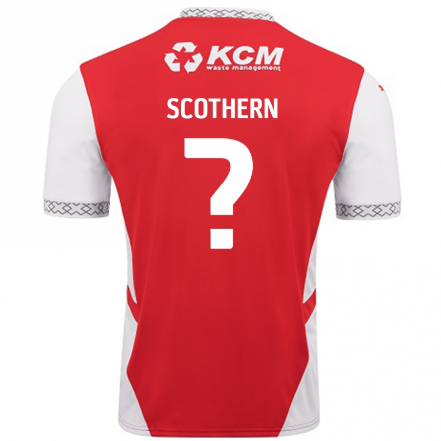 Kinder Fußball Ben Scothern #0 Rot Weiß Heimtrikot Trikot 2024/25 T-Shirt Luxemburg