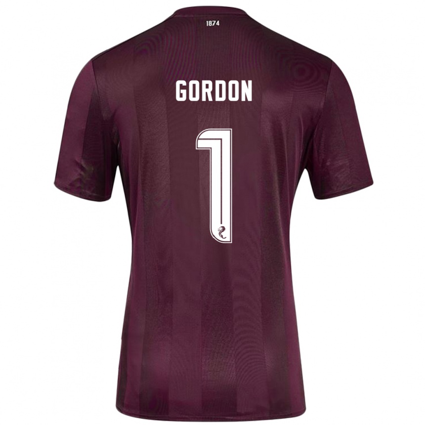 Kinder Fußball Craig Gordon #1 Burgundrot Heimtrikot Trikot 2024/25 T-Shirt Luxemburg