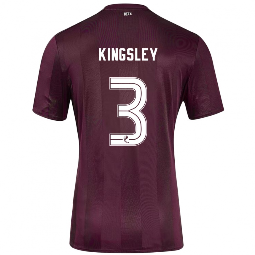 Kinder Fußball Stephen Kingsley #3 Burgundrot Heimtrikot Trikot 2024/25 T-Shirt Luxemburg