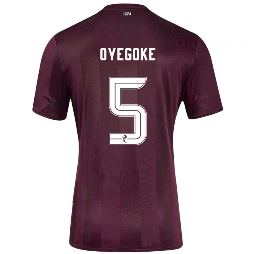 Kinder Fußball Daniel Oyegoke #5 Burgundrot Heimtrikot Trikot 2024/25 T-Shirt Luxemburg