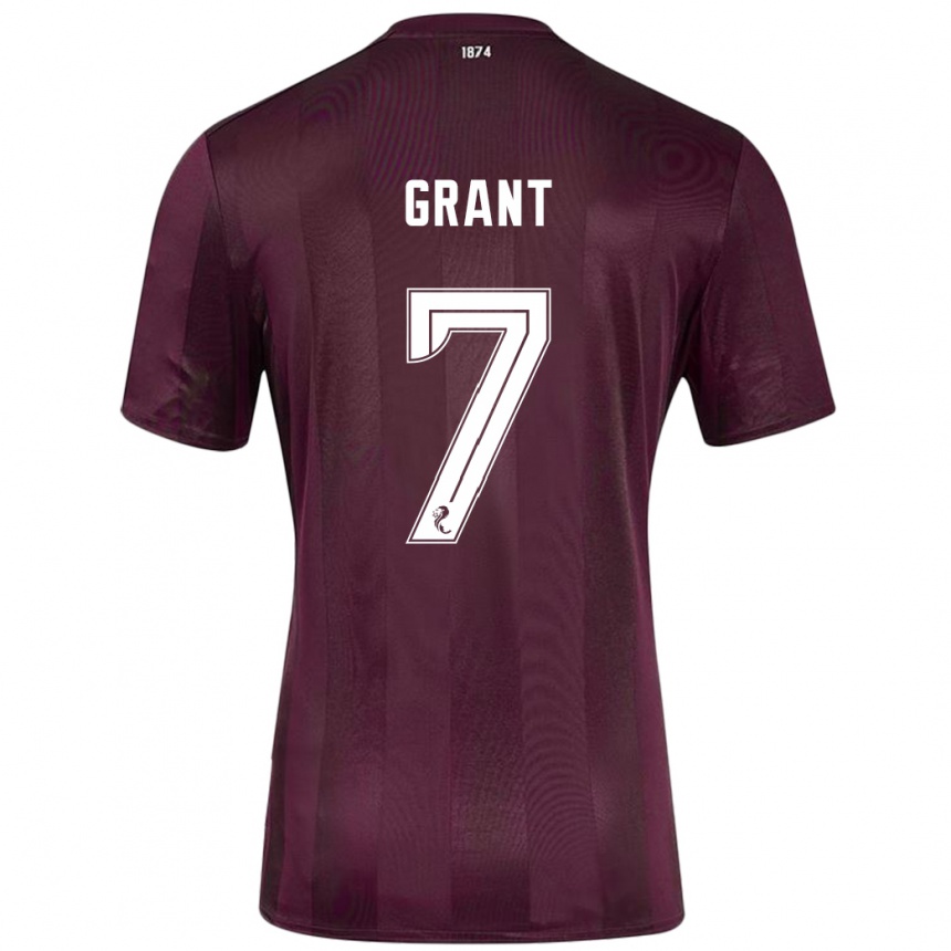 Kinder Fußball Jorge Grant #7 Burgundrot Heimtrikot Trikot 2024/25 T-Shirt Luxemburg