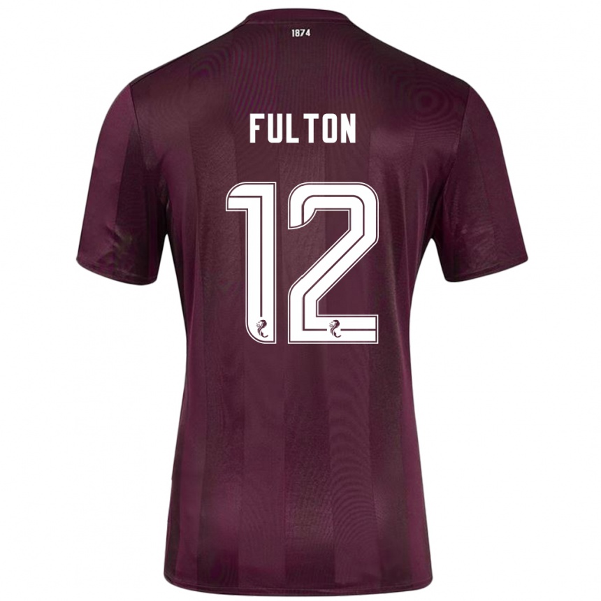 Kinder Fußball Ryan Fulton #12 Burgundrot Heimtrikot Trikot 2024/25 T-Shirt Luxemburg