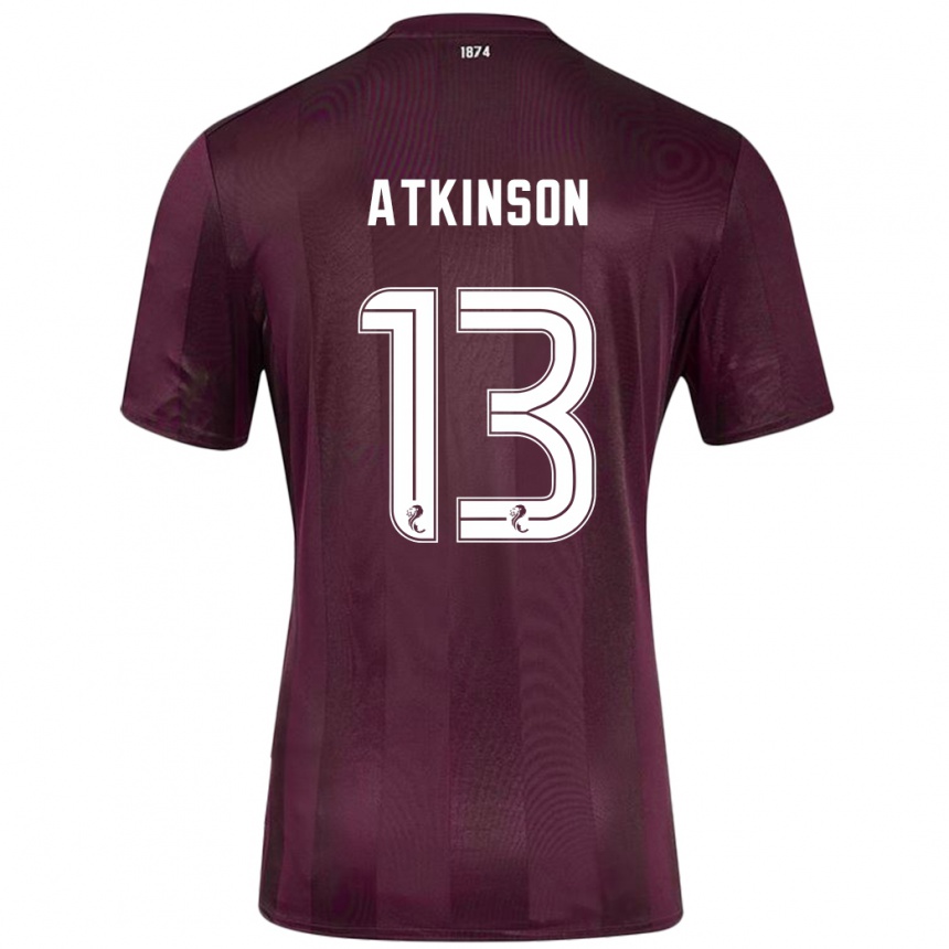 Kinder Fußball Nathaniel Atkinson #13 Burgundrot Heimtrikot Trikot 2024/25 T-Shirt Luxemburg