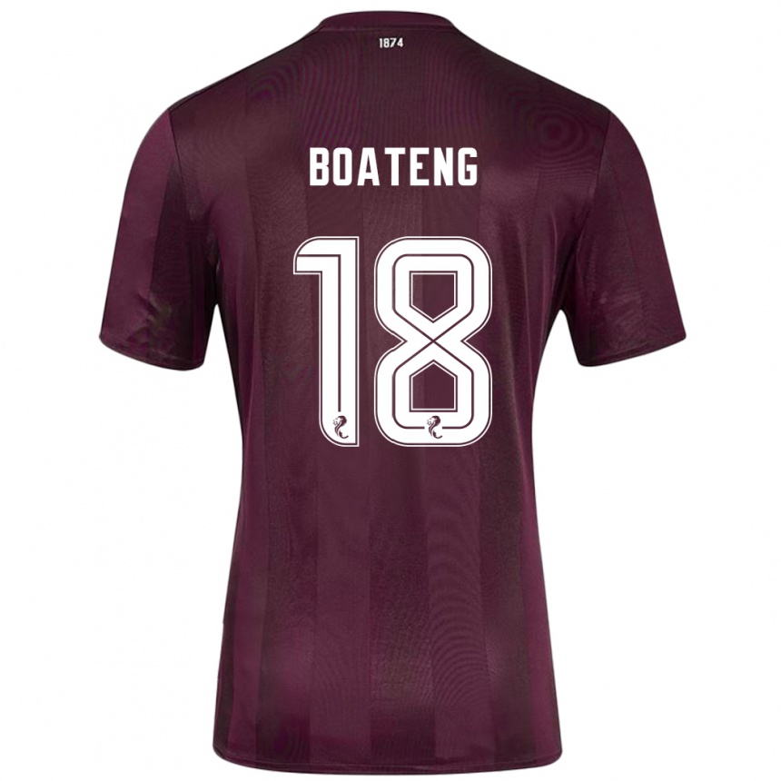 Kinder Fußball Malachi Boateng #18 Burgundrot Heimtrikot Trikot 2024/25 T-Shirt Luxemburg