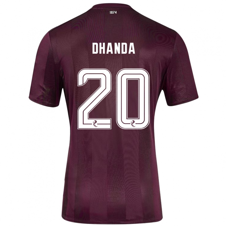 Kinder Fußball Yan Dhanda #20 Burgundrot Heimtrikot Trikot 2024/25 T-Shirt Luxemburg