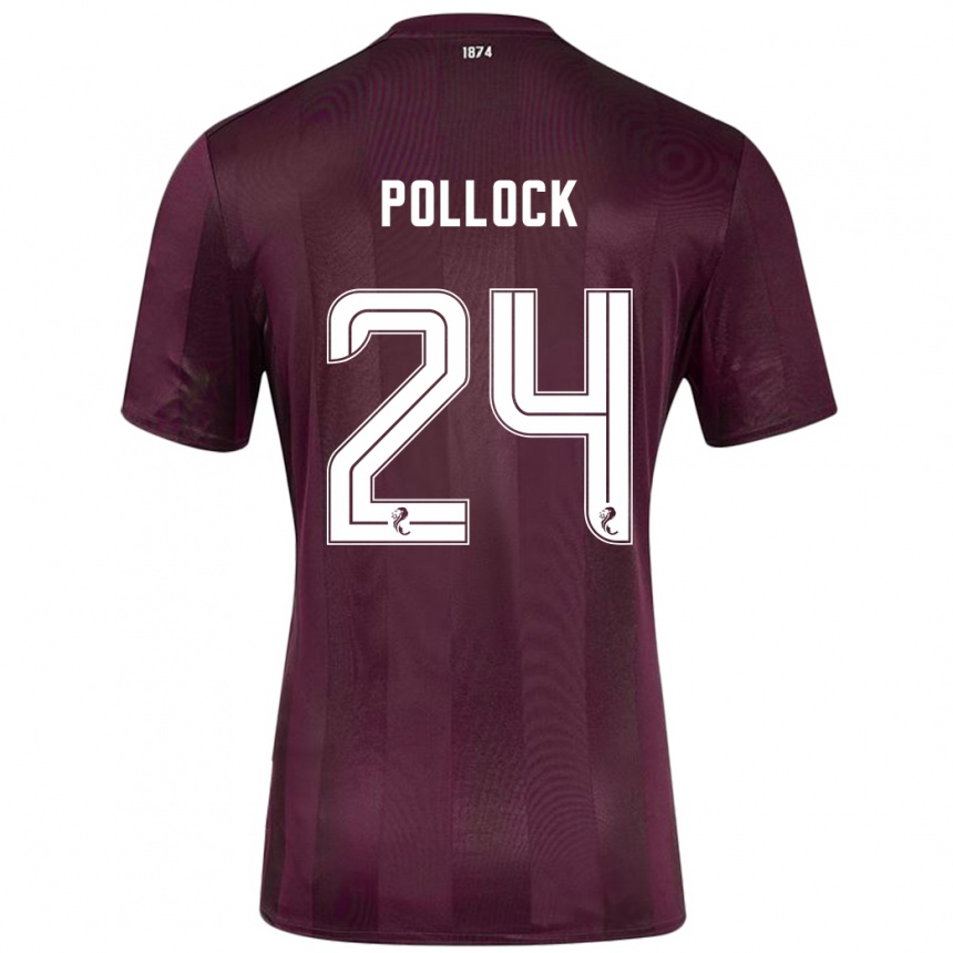 Kinder Fußball Finlay Pollock #24 Burgundrot Heimtrikot Trikot 2024/25 T-Shirt Luxemburg