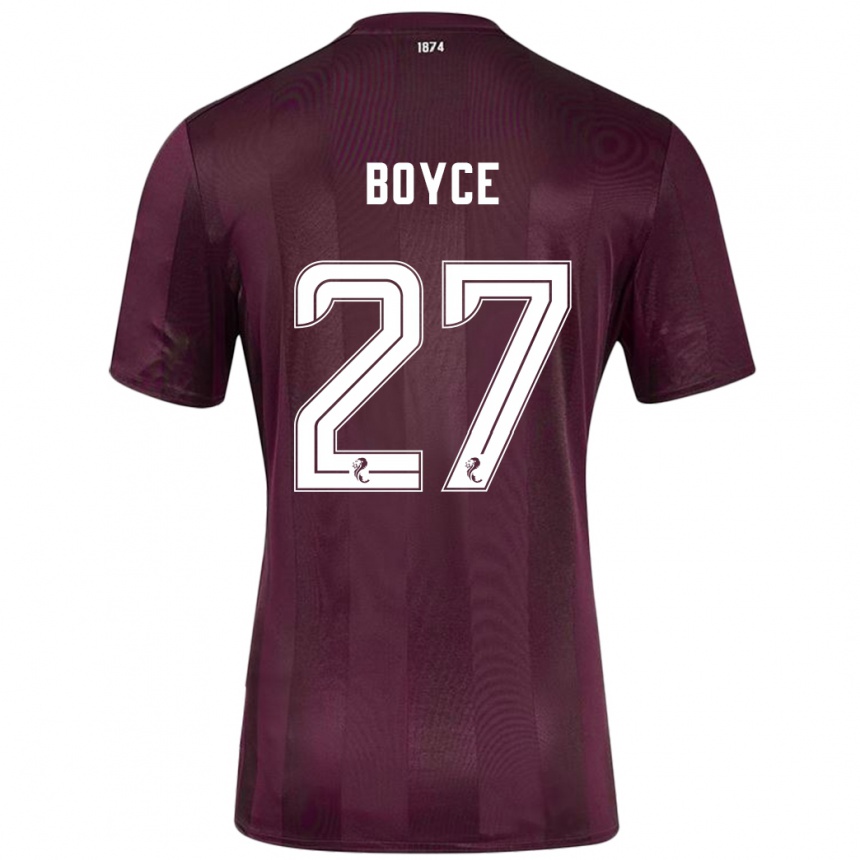 Kinder Fußball Liam Boyce #27 Burgundrot Heimtrikot Trikot 2024/25 T-Shirt Luxemburg