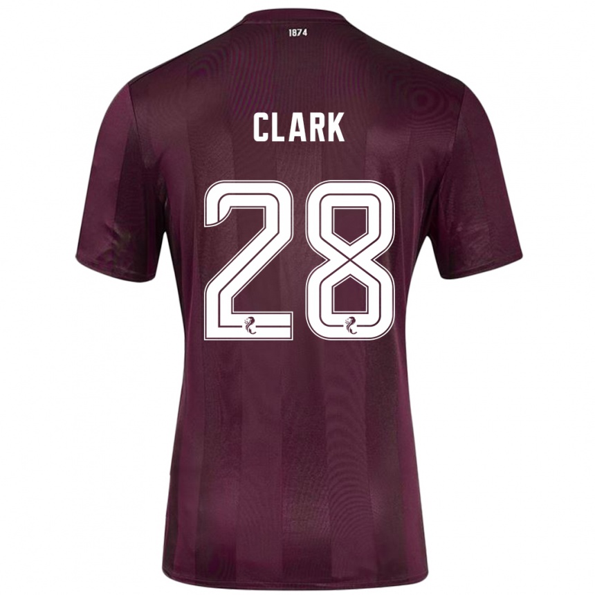 Kinder Fußball Zander Clark #28 Burgundrot Heimtrikot Trikot 2024/25 T-Shirt Luxemburg