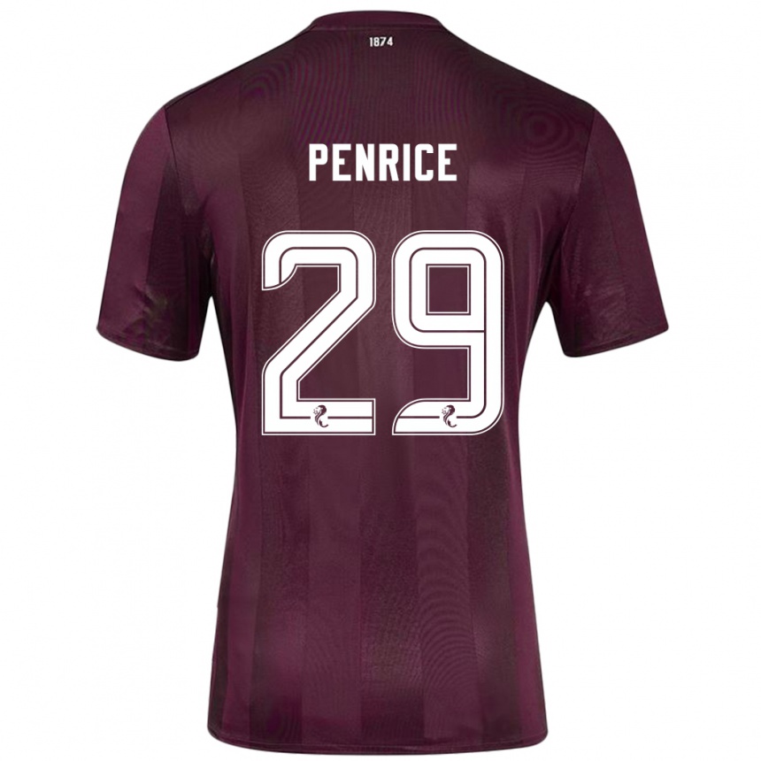 Kinder Fußball James Penrice #29 Burgundrot Heimtrikot Trikot 2024/25 T-Shirt Luxemburg