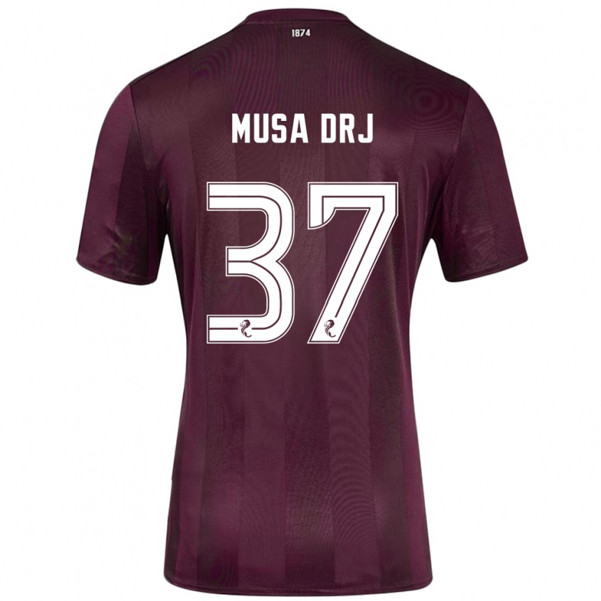 Kinder Fußball Musa Drammeh #37 Burgundrot Heimtrikot Trikot 2024/25 T-Shirt Luxemburg