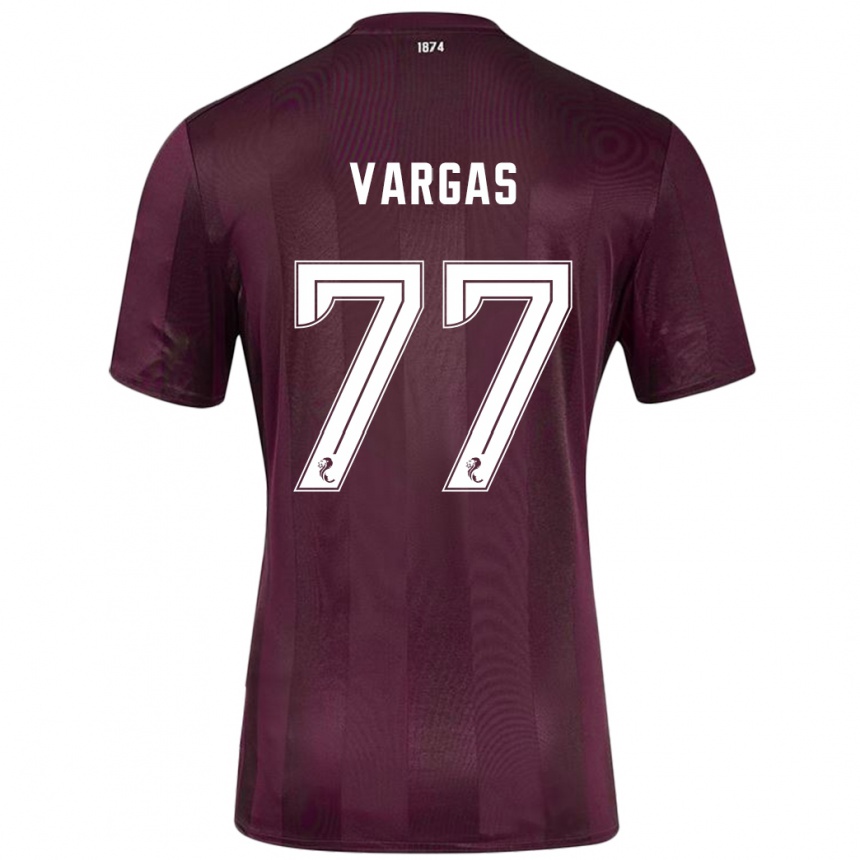 Kinder Fußball Kenneth Vargas #77 Burgundrot Heimtrikot Trikot 2024/25 T-Shirt Luxemburg