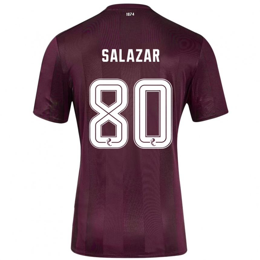 Kinder Fußball Andrés Salazar #80 Burgundrot Heimtrikot Trikot 2024/25 T-Shirt Luxemburg