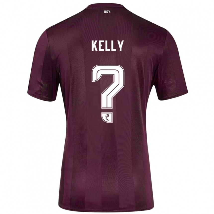 Kinder Fußball Ryan Kelly #0 Burgundrot Heimtrikot Trikot 2024/25 T-Shirt Luxemburg