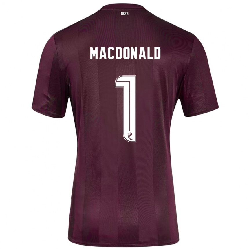 Kinder Fußball Jamie Macdonald #1 Burgundrot Heimtrikot Trikot 2024/25 T-Shirt Luxemburg