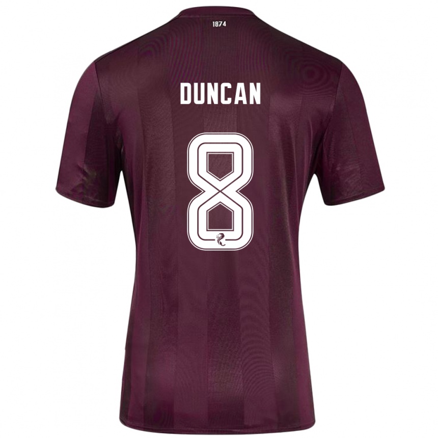 Kinder Fußball Ryan Duncan #8 Burgundrot Heimtrikot Trikot 2024/25 T-Shirt Luxemburg