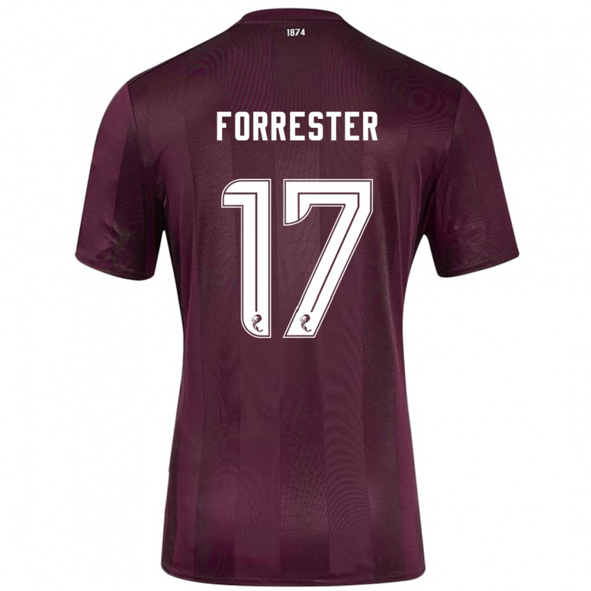 Kinder Fußball Adam Forrester #17 Burgundrot Heimtrikot Trikot 2024/25 T-Shirt Luxemburg