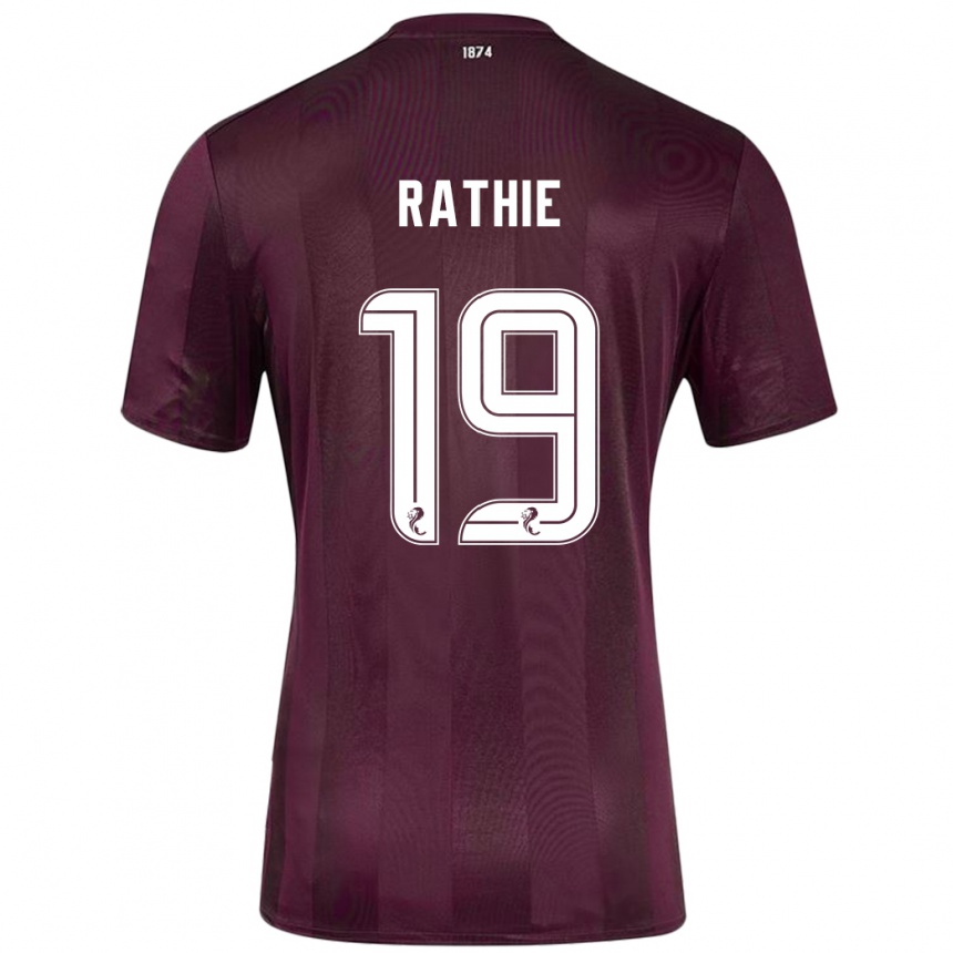 Kinder Fußball Luke Rathie #19 Burgundrot Heimtrikot Trikot 2024/25 T-Shirt Luxemburg