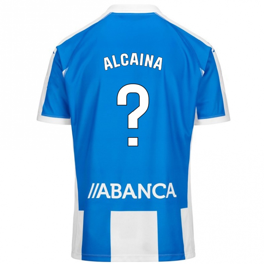 Kinder Fußball Raúl Alcaina #0 Blau Weiß Heimtrikot Trikot 2024/25 T-Shirt Luxemburg