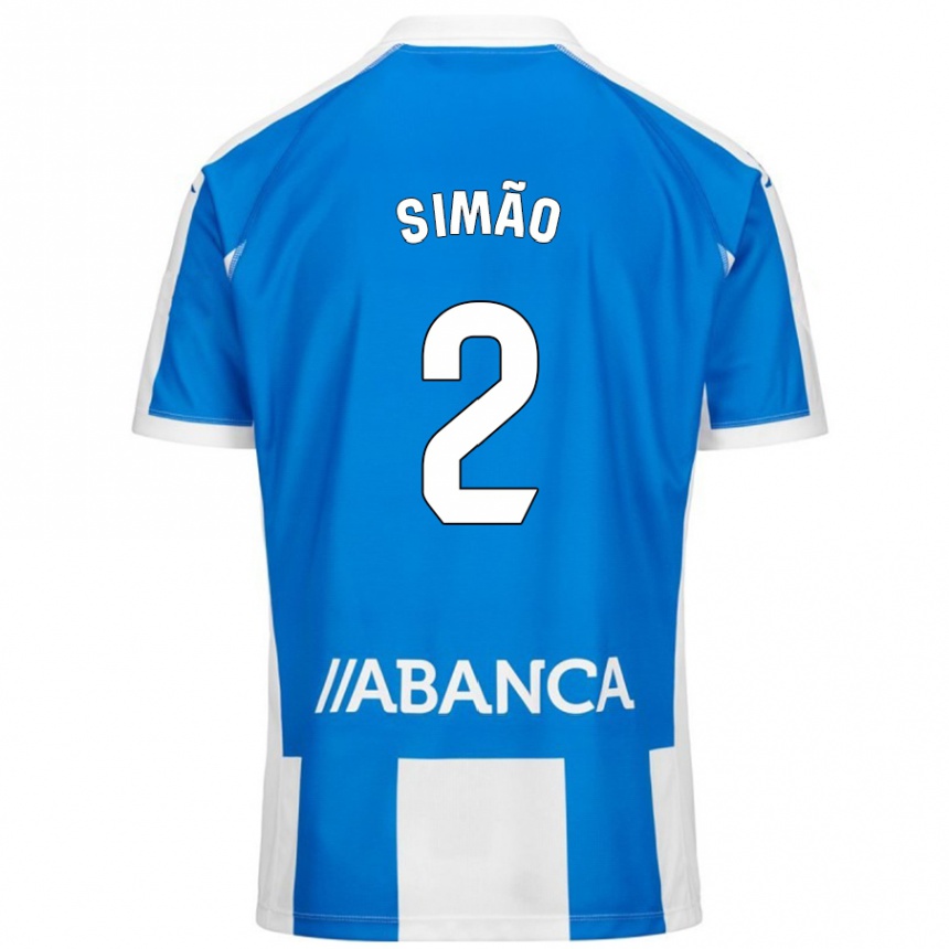 Kinder Fußball Iano Simão #2 Blau Weiß Heimtrikot Trikot 2024/25 T-Shirt Luxemburg