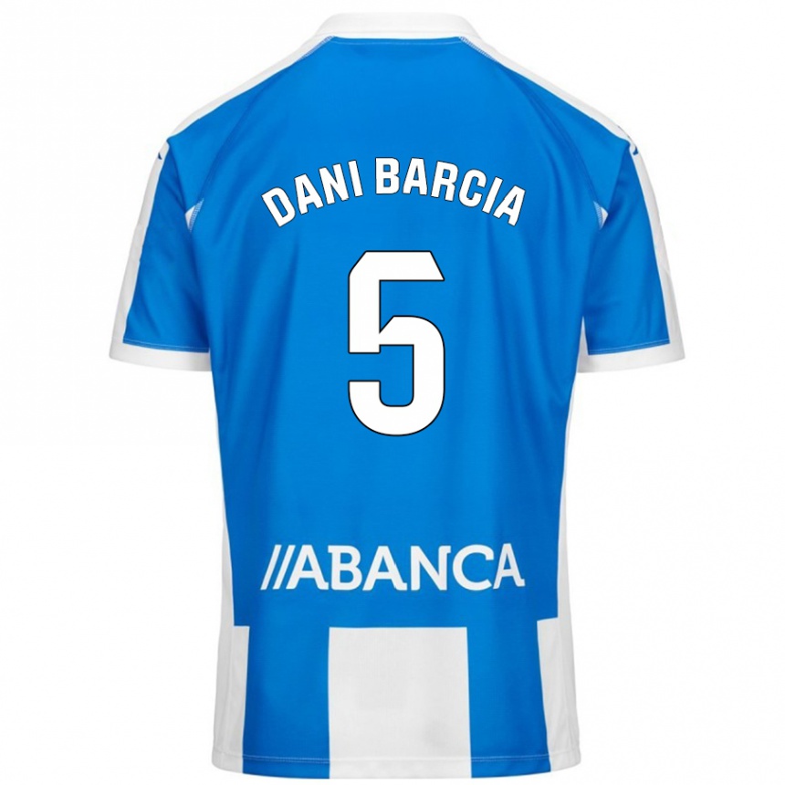 Kinder Fußball Dani Barcia #5 Blau Weiß Heimtrikot Trikot 2024/25 T-Shirt Luxemburg