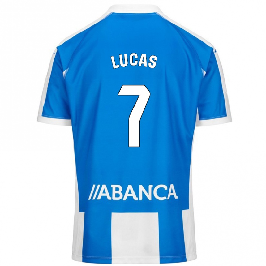 Kinder Fußball Lucas Pérez #7 Blau Weiß Heimtrikot Trikot 2024/25 T-Shirt Luxemburg