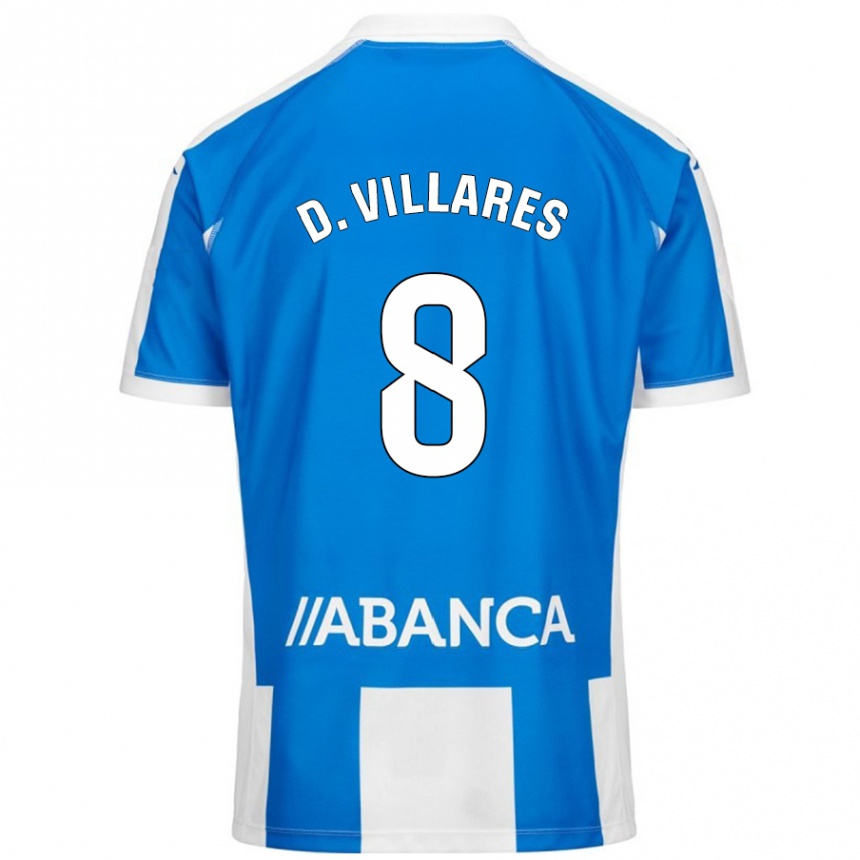 Kinder Fußball Diego Villares #8 Blau Weiß Heimtrikot Trikot 2024/25 T-Shirt Luxemburg