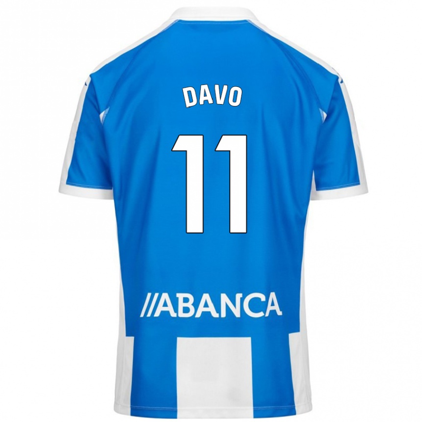 Kinder Fußball Davo #11 Blau Weiß Heimtrikot Trikot 2024/25 T-Shirt Luxemburg