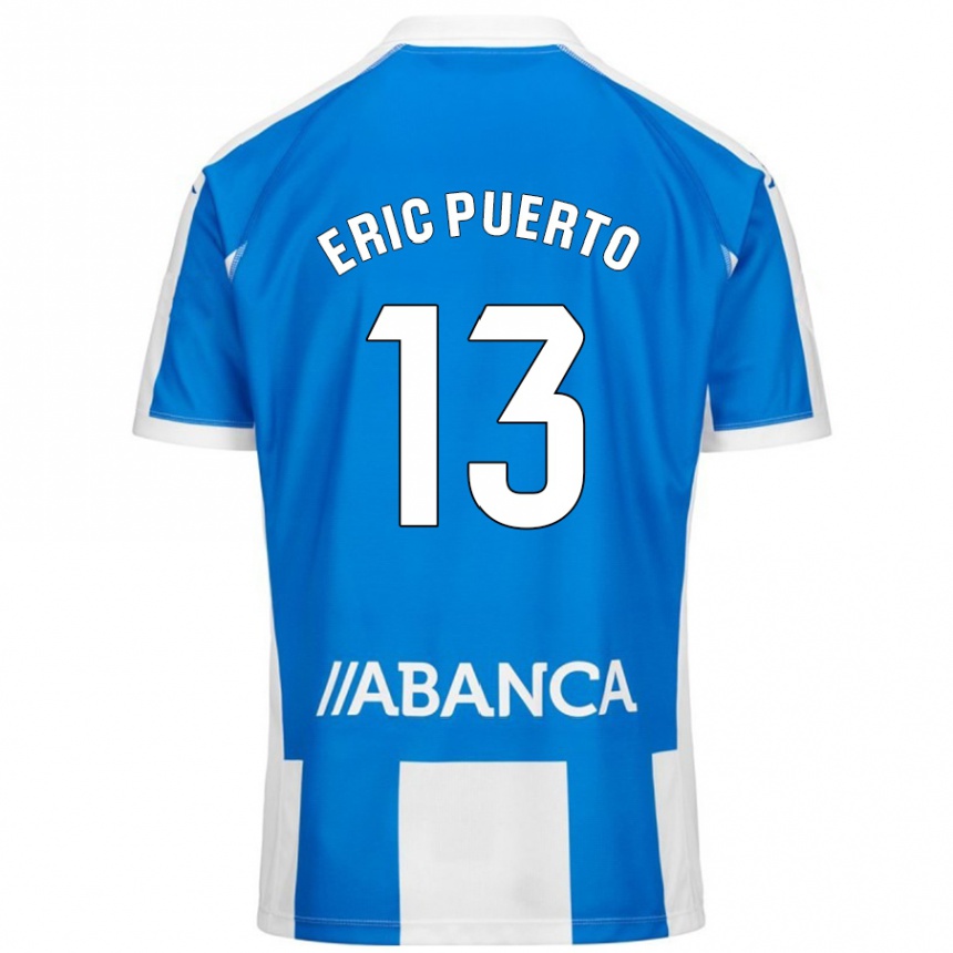 Kinder Fußball Eric Puerto #13 Blau Weiß Heimtrikot Trikot 2024/25 T-Shirt Luxemburg