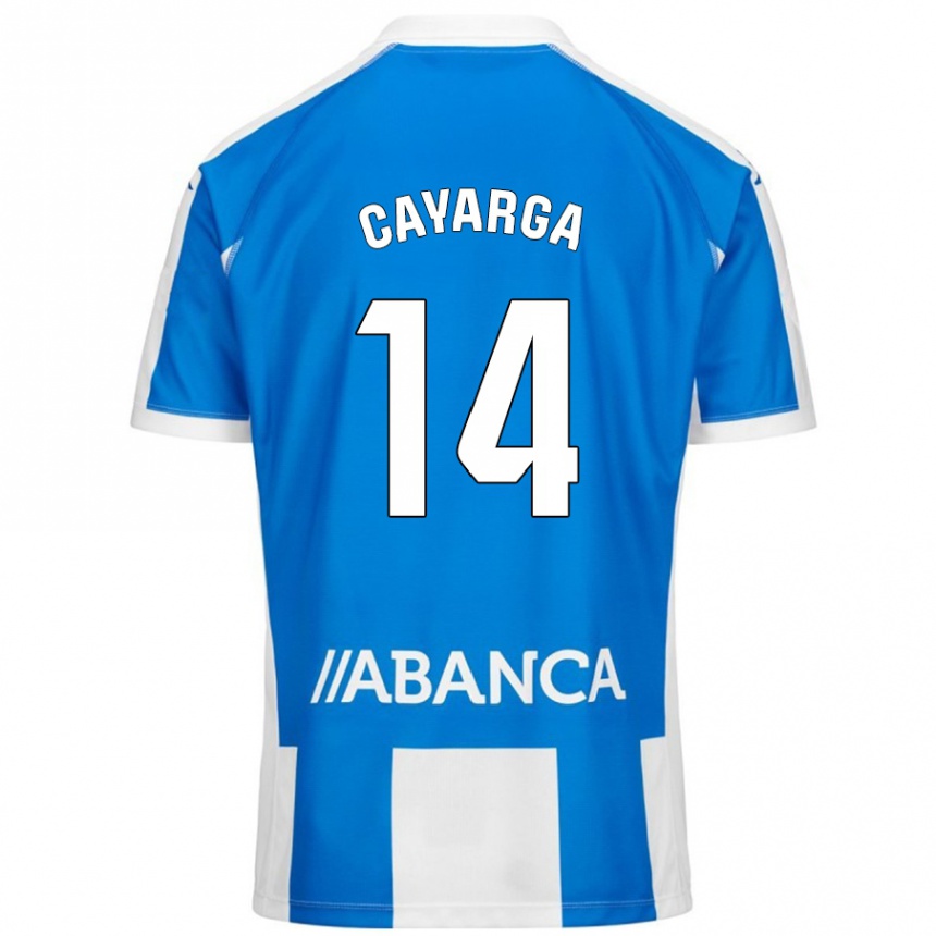 Kinder Fußball Berto Cayarga #14 Blau Weiß Heimtrikot Trikot 2024/25 T-Shirt Luxemburg