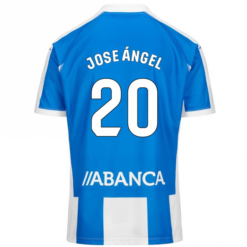 Kinder Fußball José Ángel Jurado #20 Blau Weiß Heimtrikot Trikot 2024/25 T-Shirt Luxemburg