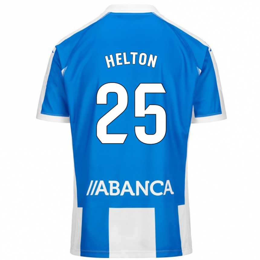 Kinder Fußball Helton Leite #25 Blau Weiß Heimtrikot Trikot 2024/25 T-Shirt Luxemburg