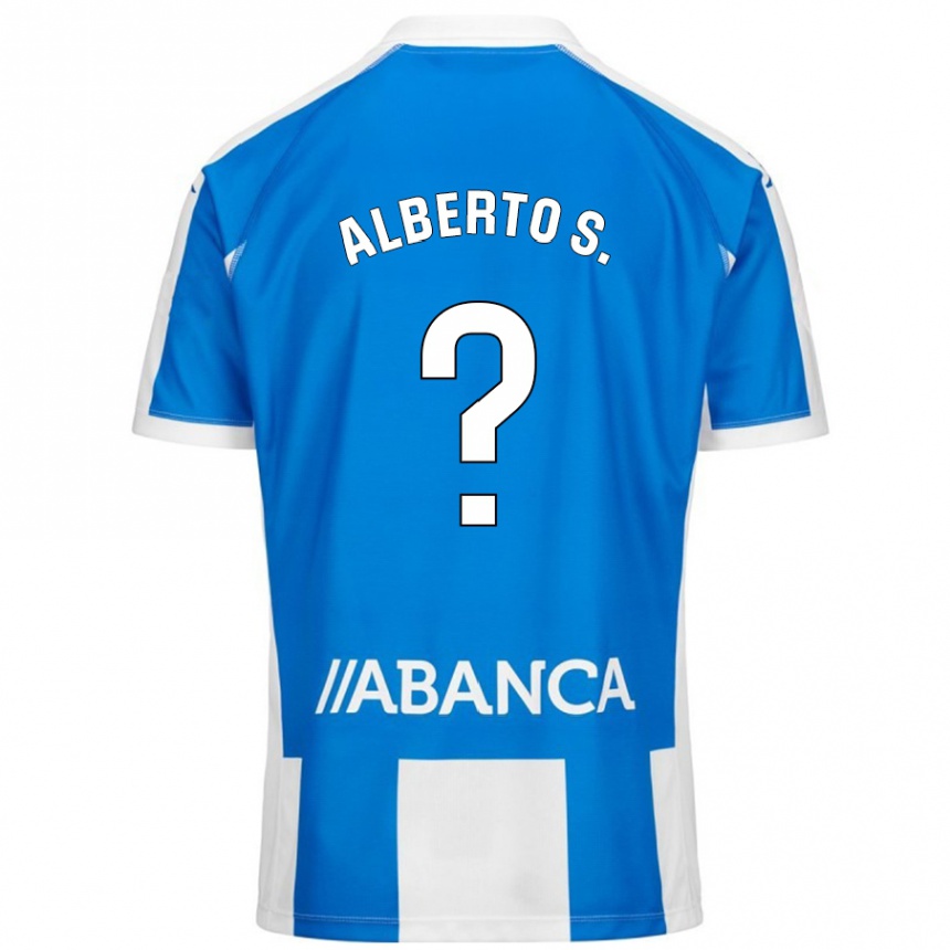 Kinder Fußball Alberto Sánchez #0 Blau Weiß Heimtrikot Trikot 2024/25 T-Shirt Luxemburg