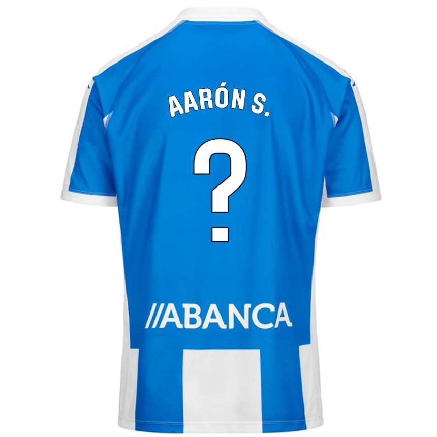 Kinder Fußball Aarón Sánchez #0 Blau Weiß Heimtrikot Trikot 2024/25 T-Shirt Luxemburg