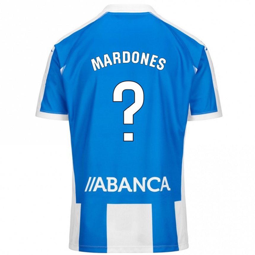 Kinder Fußball Alvaro Mardones #0 Blau Weiß Heimtrikot Trikot 2024/25 T-Shirt Luxemburg