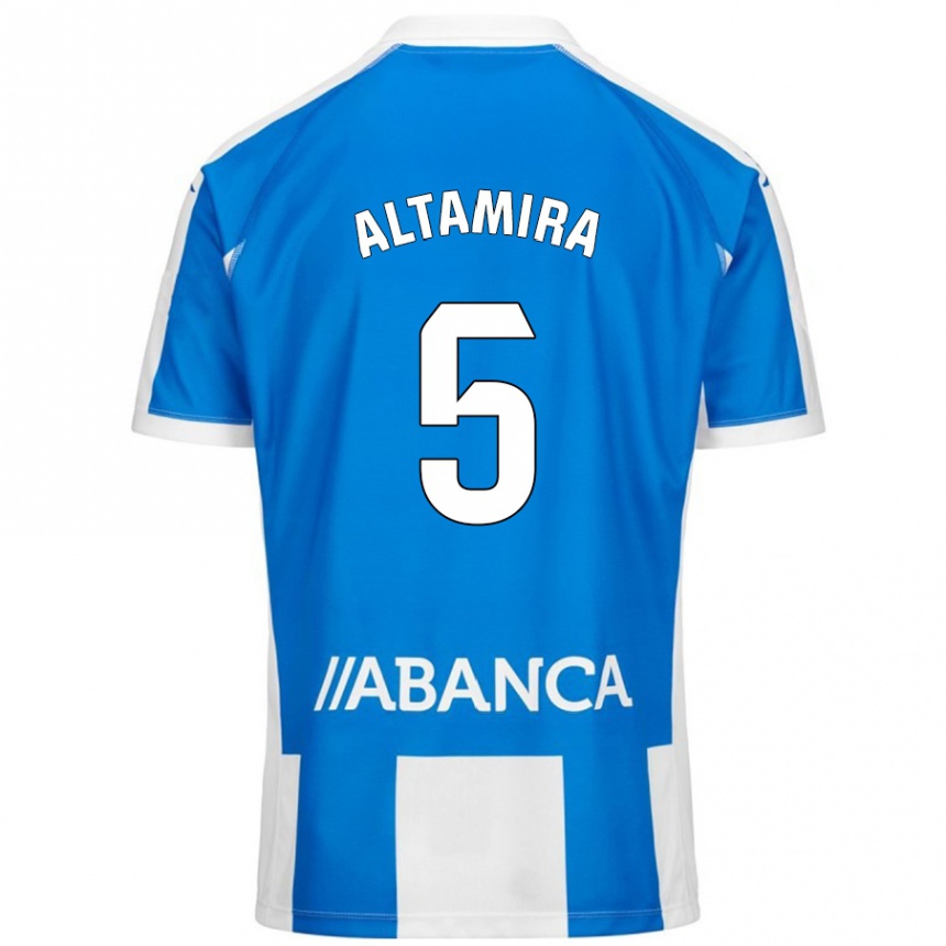 Kinder Fußball Inés Altamira #5 Blau Weiß Heimtrikot Trikot 2024/25 T-Shirt Luxemburg