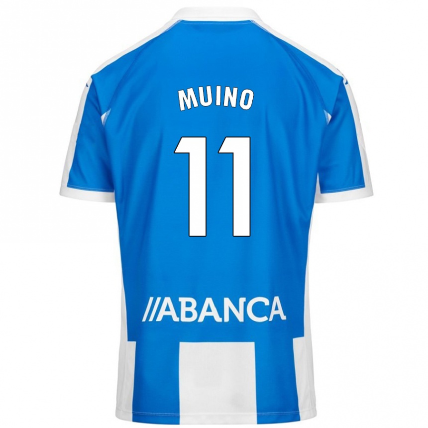 Kinder Fußball Rosalía Muiño #11 Blau Weiß Heimtrikot Trikot 2024/25 T-Shirt Luxemburg