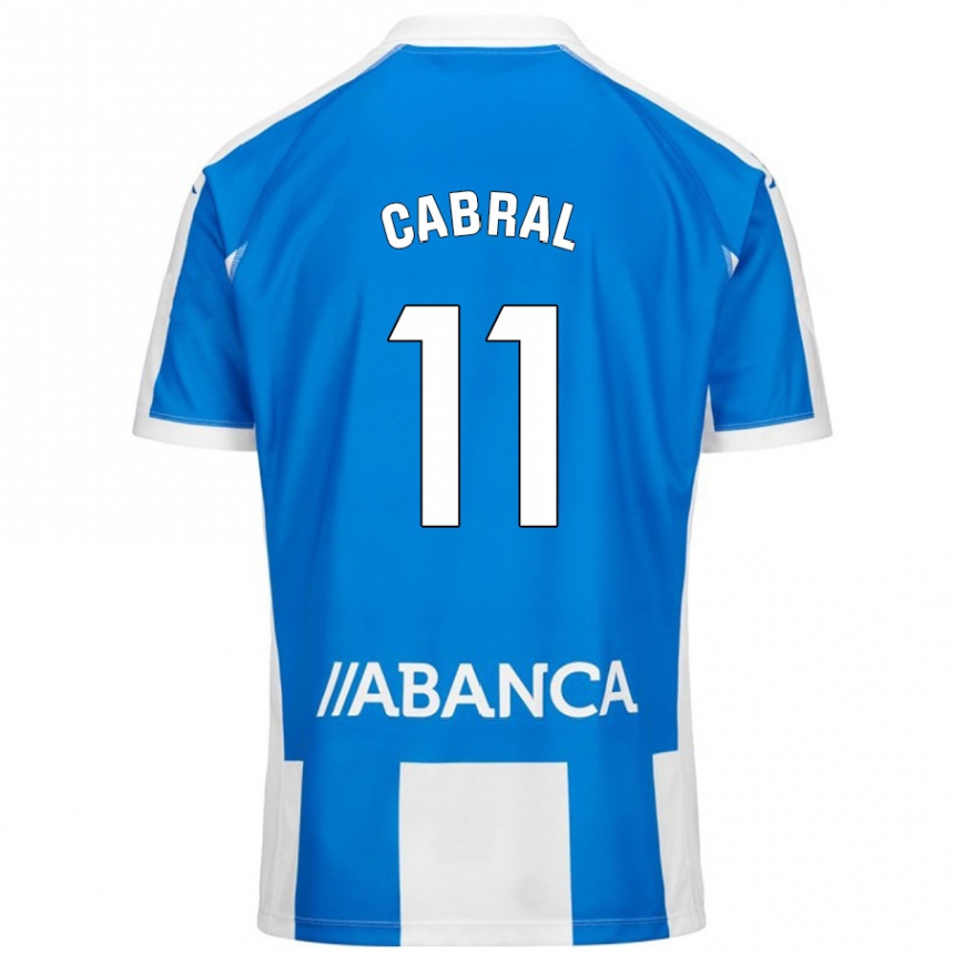 Kinder Fußball Millene Cabral #11 Blau Weiß Heimtrikot Trikot 2024/25 T-Shirt Luxemburg