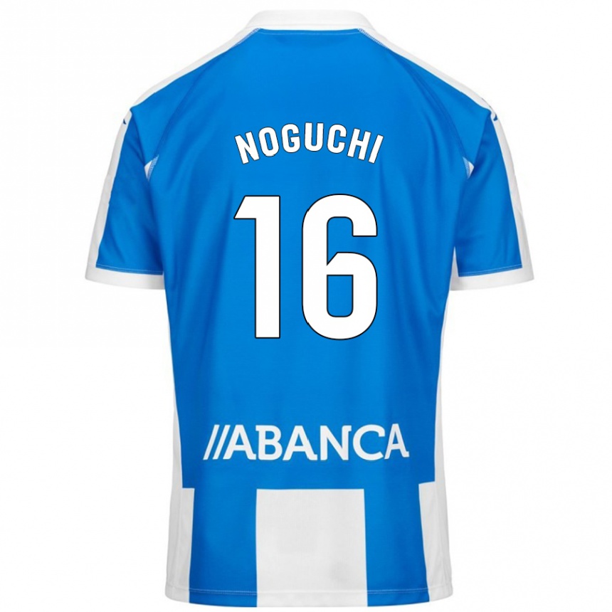 Kinder Fußball Ayaka Noguchi #16 Blau Weiß Heimtrikot Trikot 2024/25 T-Shirt Luxemburg