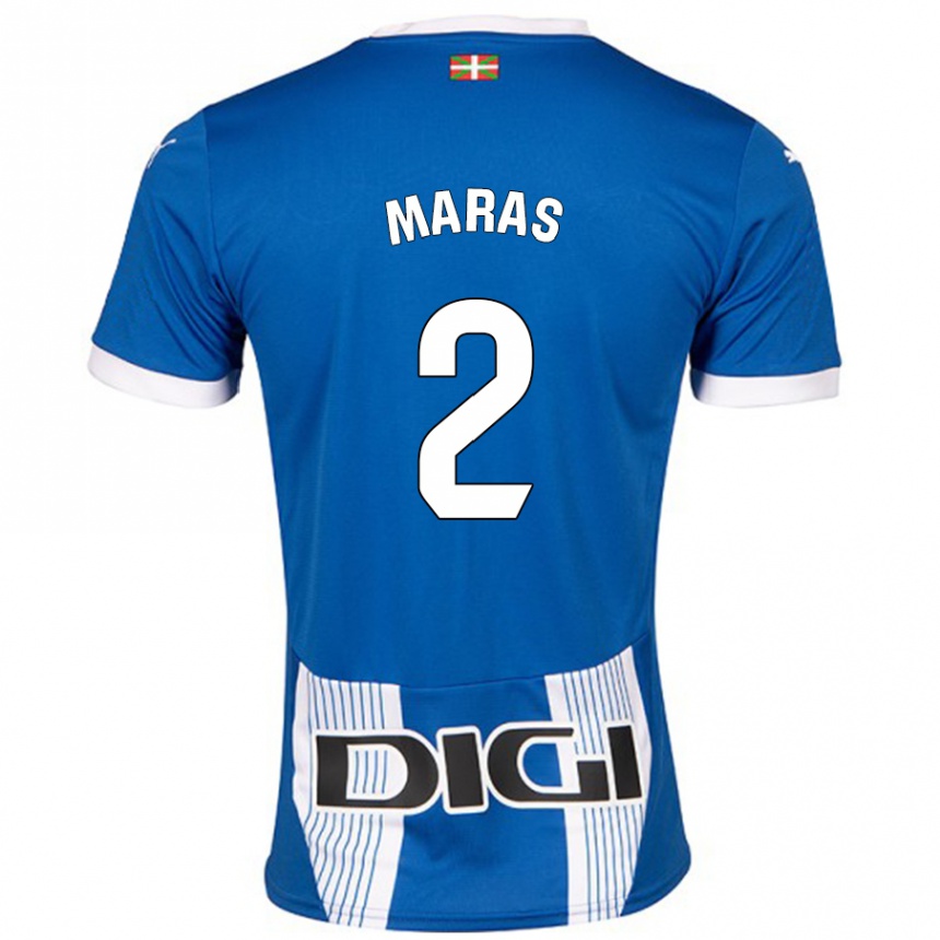 Kinder Fußball Nikola Maras #2 Blau Heimtrikot Trikot 2024/25 T-Shirt Luxemburg