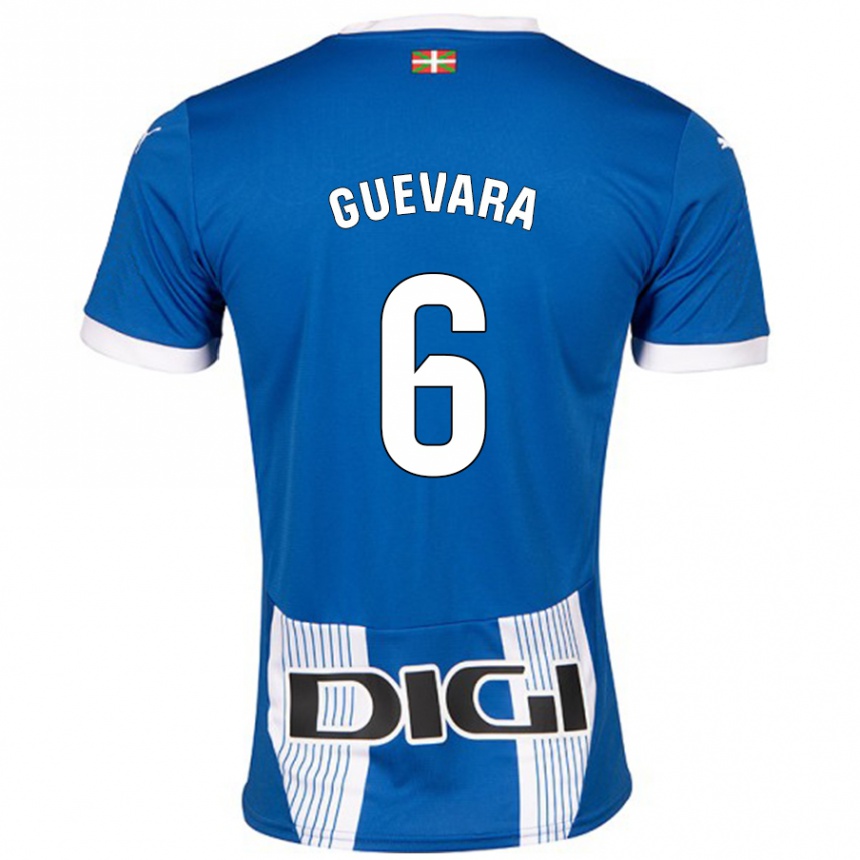 Kinder Fußball Ander Guevara #6 Blau Heimtrikot Trikot 2024/25 T-Shirt Luxemburg