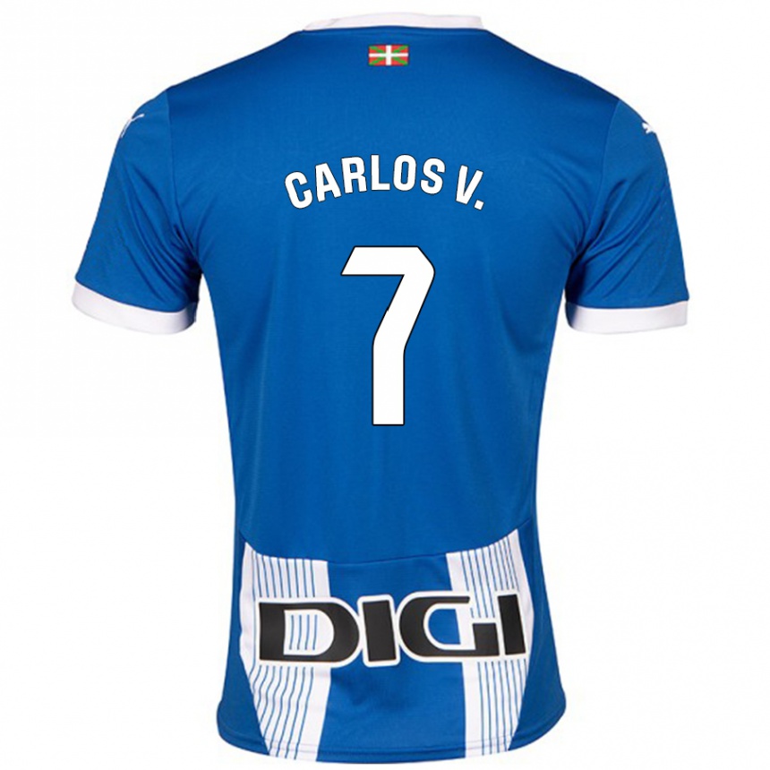 Kinder Fußball Carlos Vicente #7 Blau Heimtrikot Trikot 2024/25 T-Shirt Luxemburg