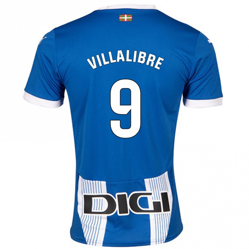 Kinder Fußball Asier Villalibre #9 Blau Heimtrikot Trikot 2024/25 T-Shirt Luxemburg