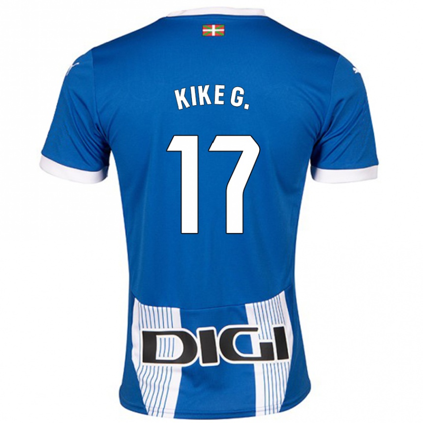 Kinder Fußball Kike García #17 Blau Heimtrikot Trikot 2024/25 T-Shirt Luxemburg