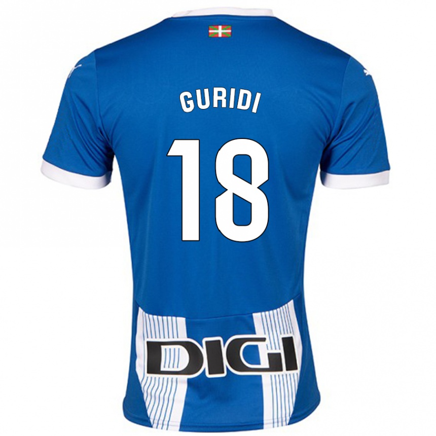 Kinder Fußball Jon Guridi #18 Blau Heimtrikot Trikot 2024/25 T-Shirt Luxemburg