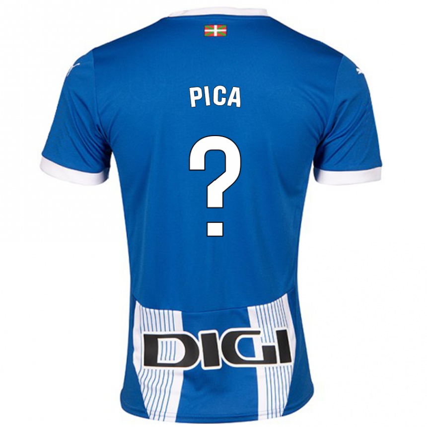 Kinder Fußball Adrián Pica #0 Blau Heimtrikot Trikot 2024/25 T-Shirt Luxemburg