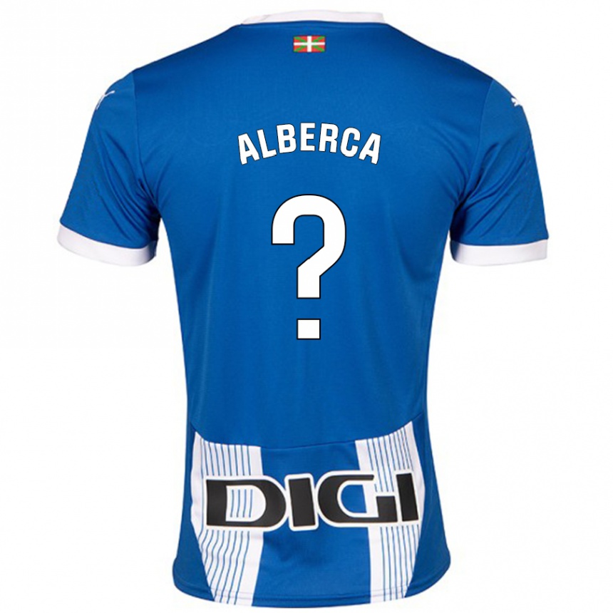 Kinder Fußball Iñaki Alberca #0 Blau Heimtrikot Trikot 2024/25 T-Shirt Luxemburg