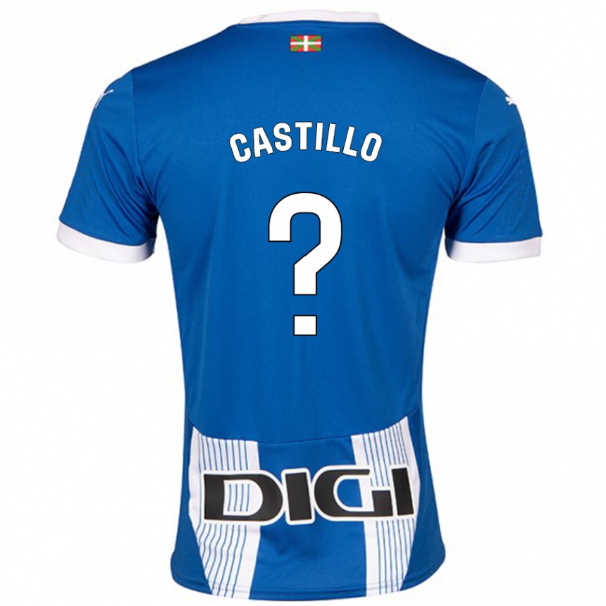 Kinder Fußball Adrián Castillo #0 Blau Heimtrikot Trikot 2024/25 T-Shirt Luxemburg