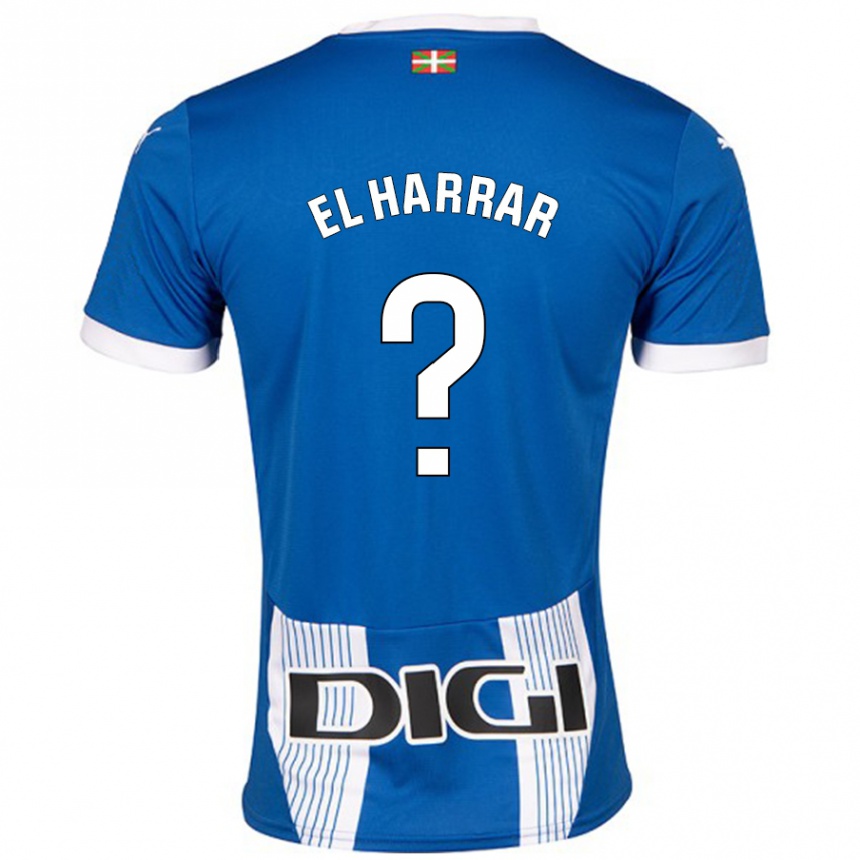 Kinder Fußball Mohamed El Harrar #0 Blau Heimtrikot Trikot 2024/25 T-Shirt Luxemburg