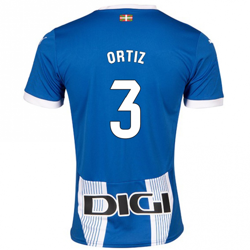 Kinder Fußball Eneko Ortiz #3 Blau Heimtrikot Trikot 2024/25 T-Shirt Luxemburg